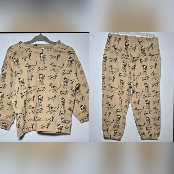 Kate Quinn - 2T - "Santa Mutt's Jogger Set" - Organic Cotton - Picture 1 of 4